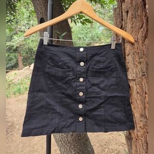 Charlotte‎ Russe Y2K Black A-Line Skirt with Button Detail